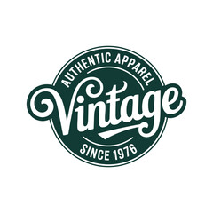 Authentic Apparel Round Badge Vector Graphic for Clothing Brand and Product Labeling Design Projects