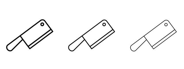 Chopper knife icon in outline stroke style symbol.