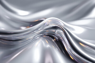 Abstract silver liquid metallic waves background texture
