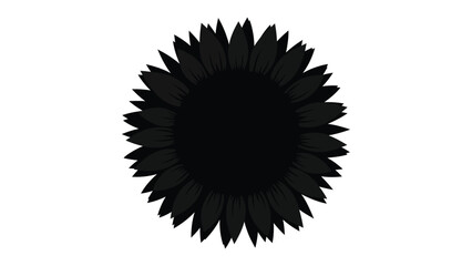 Midnight Sunflower: A stark, graphic illustration of a sunflower, its petals a deep shade of black, presenting a striking contrast and embodying boldness.