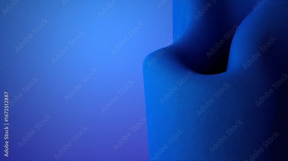 Aufkleber minimalist design featuring an ultramarine background with deep, vivid blue tones and a smooth gradi