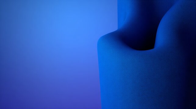 Minimalist design featuring an ultramarine background with deep, vivid blue tones and a smooth gradient, creating a glossy texture and ample space for creativity