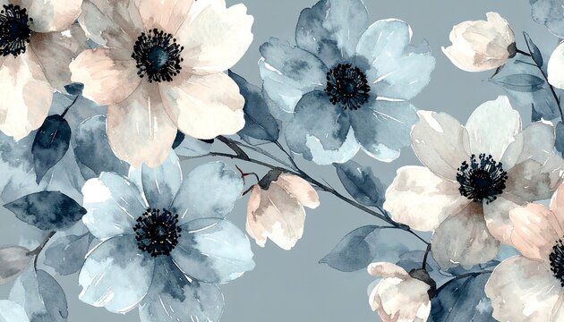 Delicate floral watercolor pattern