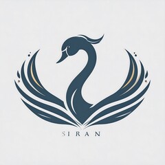 Naklejka premium Elegant swan logo design