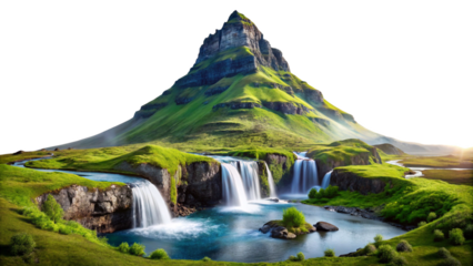 waterfall in the mountains