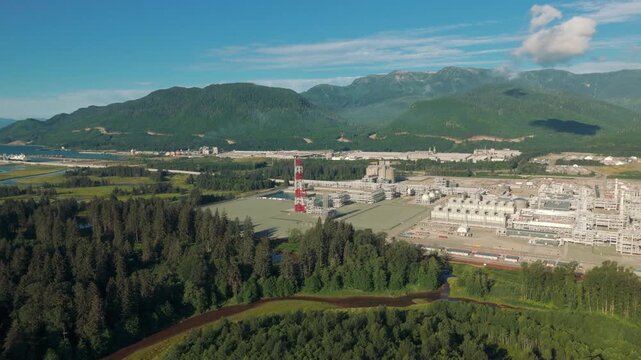 A natural gas liquifaction plant located in northwest British Columbia