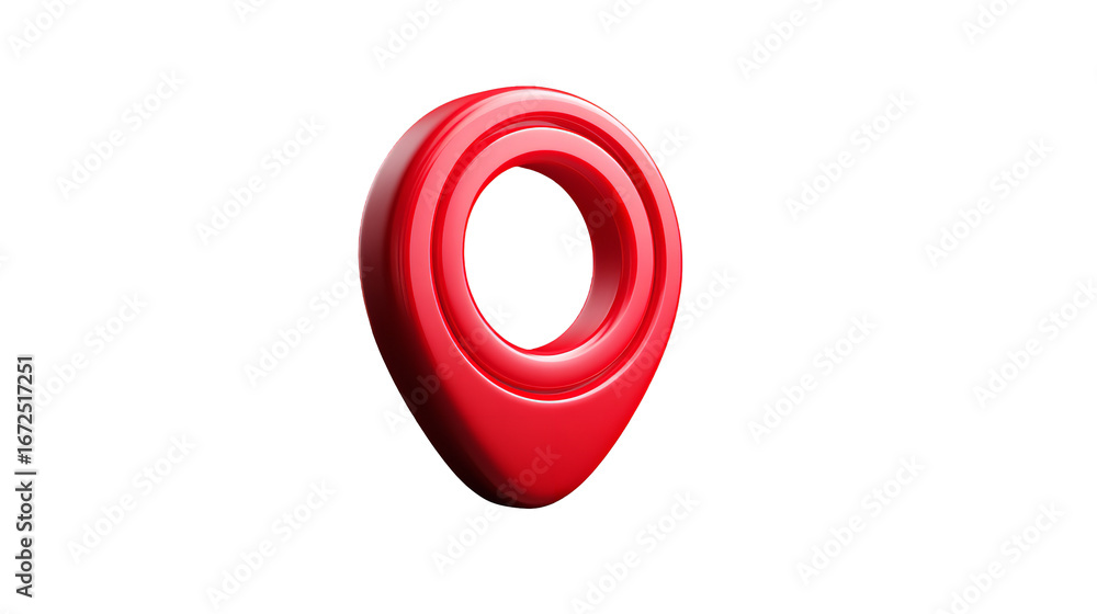 Poster sleek vibrant red map pointer location icon illustration on transparent background