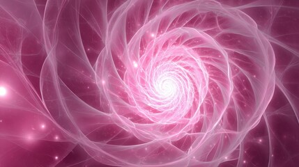 High quality photo of abstract pink swirling energy vortex with glowing center.