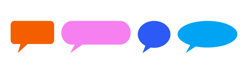 set of talk speech bubble, shapes geometric icon collection for conversation, cloud circle and square, modern design for card, invitation, wallpaper, poster	