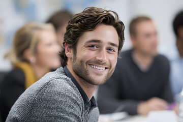 Fototapeta premium Portrait of smiling student in training course
