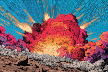 cartoon colorful explosion