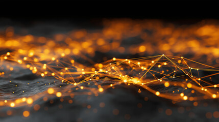 Abstract cloud computing network visualization showing interconnected nodes and data streams, representing digital connectivity, technology, and modern information flow