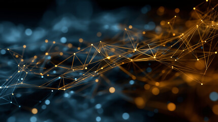 Abstract digital network visualization with glowing nodes and connected lines forming a futuristic pattern isolated on transparent white background png.