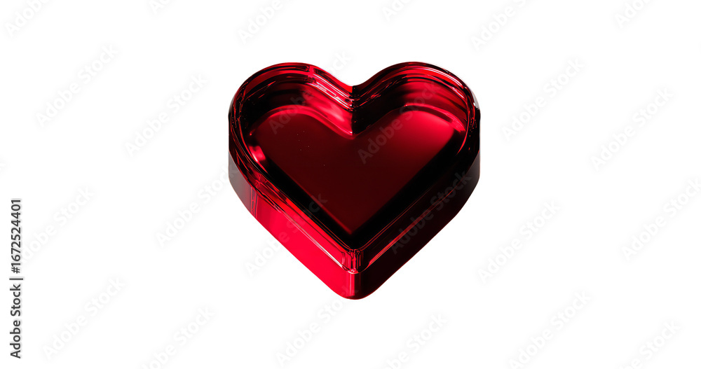 Poster sleek crimson heart design element casting light on dark background on transparent background
