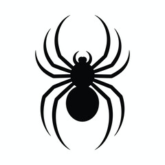 Halloween Spider Icon – Creepy Black Insect Cartoon Vector