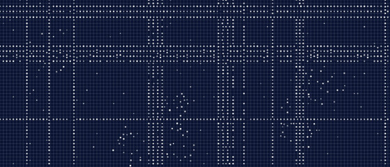 Futuristic vector tech background with digital dot matrix pattern.