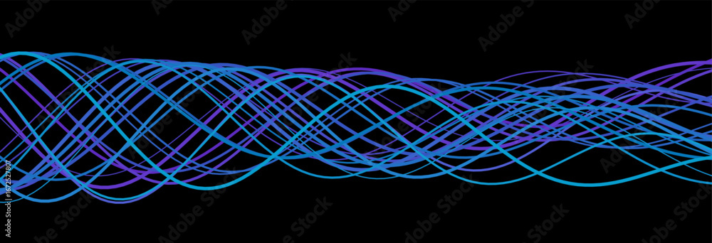 Poster dynamic vector tech background with vibrant interwoven lines.