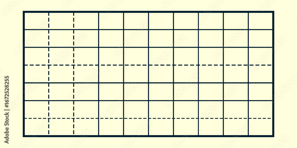 Aufkleber geometric grid pattern with dashed and solid lines on light background.