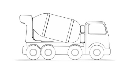 Fototapeta premium drawing art of cement mixer