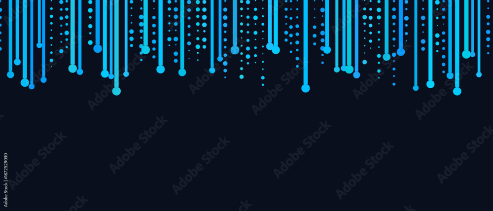 Aufkleber futuristic vector tech background with blue lines and dots on dark theme.