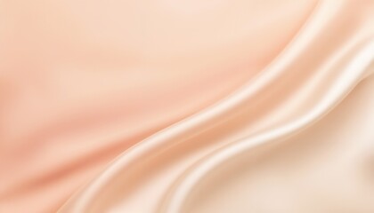 Fototapeta premium Soft satin fabric in peach and cream colors with flowing texture 