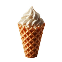 Empty waffle cone isolated on white background	