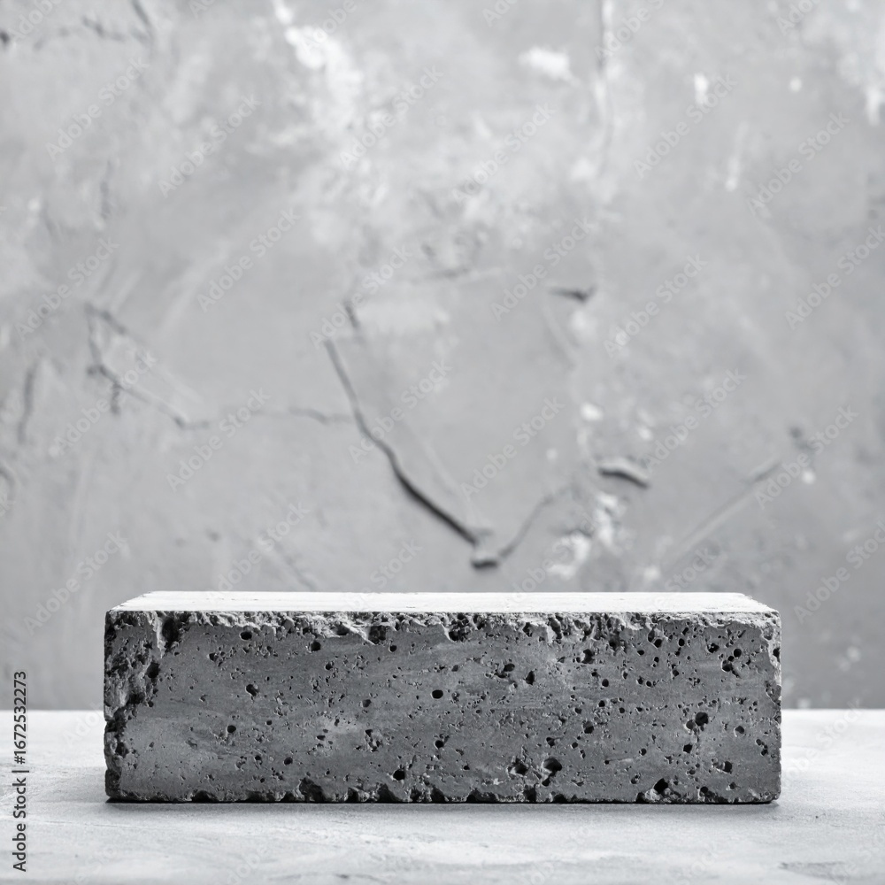 Aufkleber gray concrete block on matching surface against textured gray background