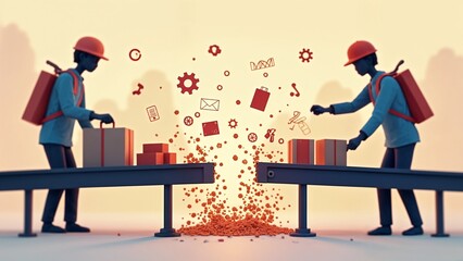 A couple of people that are standing on a table.