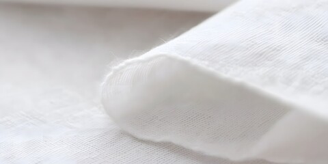Obraz premium Close-up White Fabric Texture Detail, Soft Linen Cotton Textile Background