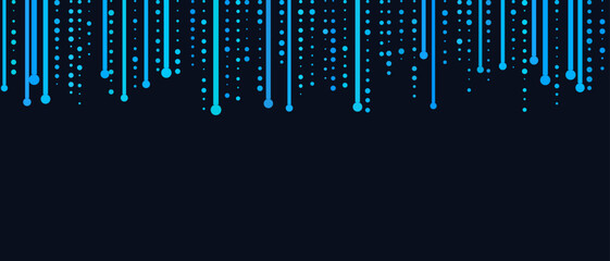 Futuristic vector tech background with blue dots and lines on dark theme.