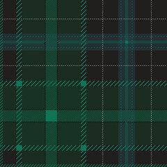 Green black tartan plaid seamless pattern in darker tone