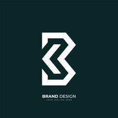 Letter Bk or Kb initial minimal modern monogram logo