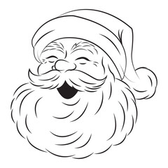 Set of cartoon santa claus heads in flat style isolated. Vector illustration