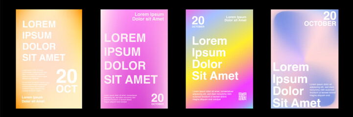 Poster gradient template set. Poster layout