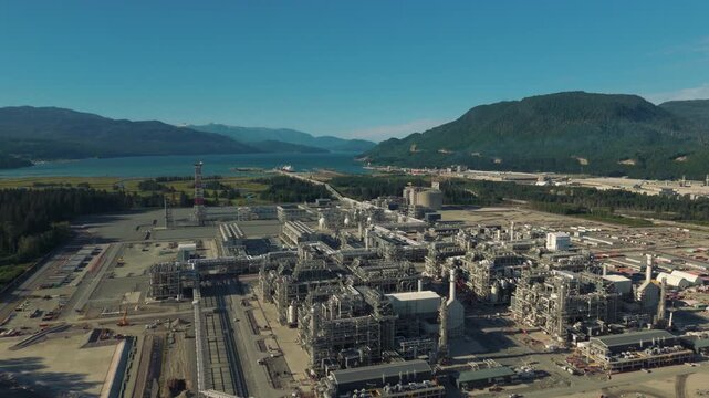 The process trains of a natural gas liquifaction plant in northern British Columbia, Part 2 