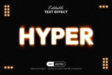 Fototapeta na wymiar Hyper Text Effect Blurry Style. Editable Text Effect.