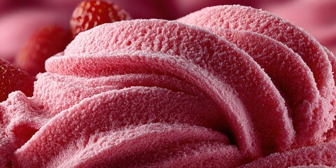 Delicious strawberry sorbet in an inviting dessert setting, perfect for a warm summer day with vibrant colors and smooth texture