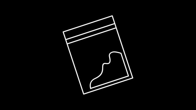 Animated cocaine icons in thin line style