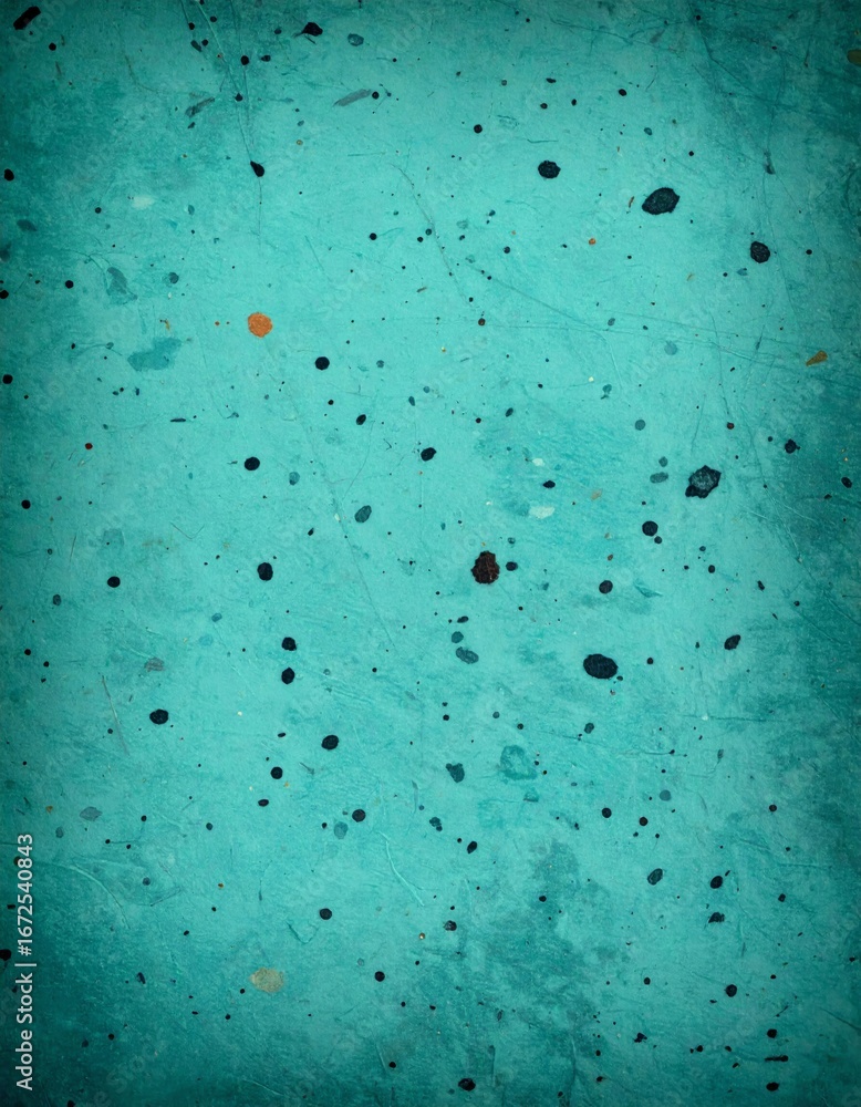 Poster speckled teal texture background with muted tone and random small dot pattern