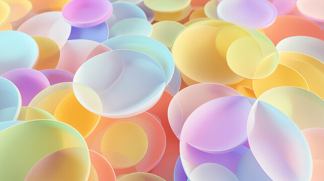Soft pastel gradient overlapping circles form a smooth abstract 3D composition, creating depth, harmony, and a modern artistic visual on white.