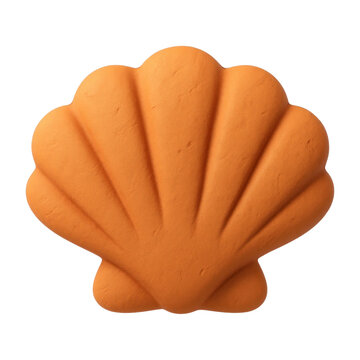 PNG Textured orange seashell illustration.