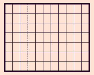 Minimalist grid pattern on beige background with dark lines in a geometric layout.