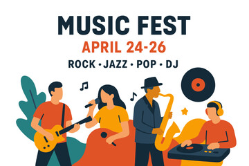 Create eye-catching promotional materials for music festivals with customizable banner templates for various platforms and styles