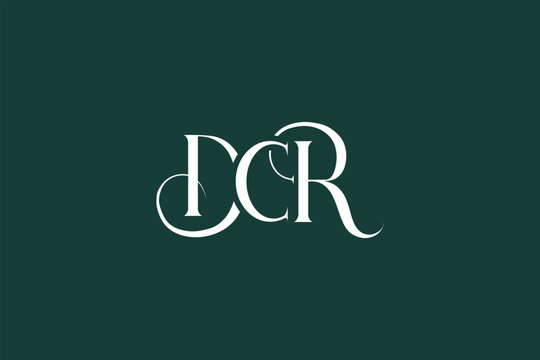 Initial DCR creative letter logo design. Elegant Monogram Logo Design with Decorative Elements and Typography