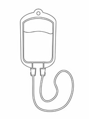 Fototapeta premium a bag of blood is drawn on white background
