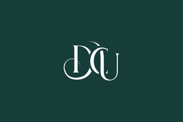 Initial DCU creative letter logo design. Elegant Monogram Logo Design with Decorative Elements and Typography