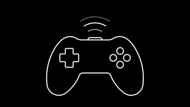 Animated gaming icons in thin line style