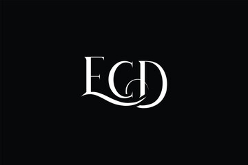 Initial ECD creative letter logo design. Elegant Monogram Logo Design with Decorative Elements and Typography