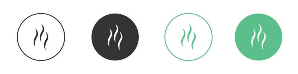 Smoke steam silhouette icons silhouette in flat black style.