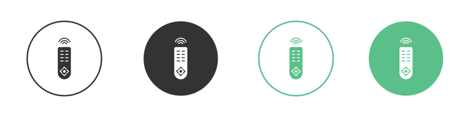 Remote icons silhouette in flat black style.